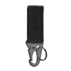 Outdoor Carabiner Keychain Nylon Hanging Webbing Buckle Molle Hook (Black)