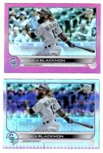 CHARLIE BLACKMON Rockies ~ 2022 Topps Chrome 2 different Refractors ~ FREE SHIP - Picture 1 of 1
