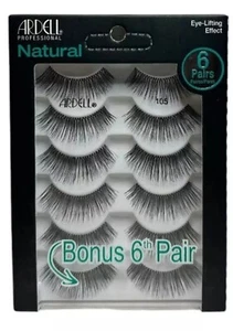 ARDELL Natural Eye Lifting Effect . Multipack #105 Black Eyelashes 6 Pairs - Picture 1 of 4