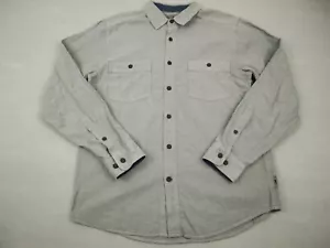 Royal Robbin Shirt Men Medium Gray Standard Fit Button Up Long Sleeve Pocket M - Picture 1 of 7