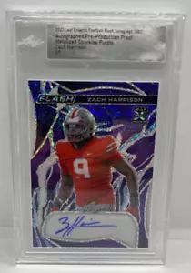 2023 Leaf Eclectic Auto Zach Harrison RC 1/1 Metalized Sparkles Purple Proof NFL - Picture 1 of 2