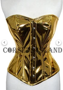 5XL Steel Boned Lace Up Overbust Corset Waste Cincher Hook And Eye - Picture 1 of 14