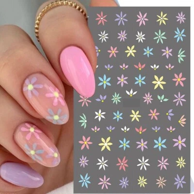 NAIL STICKERS FLOWERS TULIPS Nail Art Stickers Decals Spring Summer Flowers Floral Daisy Daisies (968)