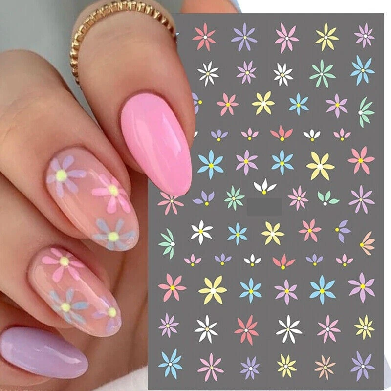 NAIL STICKERS FLOWERS TULIPS Nail Art Stickers Decals Spring Summer Flowers Floral Daisy Daisies (968)