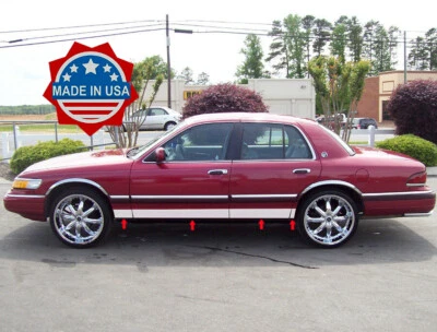 Mercury Grand Marquis 1995-1997 panel basculante de acero inoxidable borde 5" 8 piezas BW Foto 1 de 4