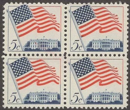 Scott # 1208 - US Block Of 4 - Flag & White House - MNH -1963 - Image 1 of 1
