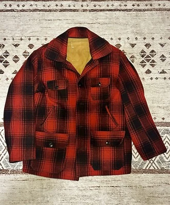 VTG 60s/70s Woolrich Mackinaw Wool Buffalo Hunting Coat Coat Size L - Image 1 of 4