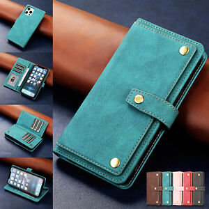 Retro Leather Flip Wallet Case For iPhone 13 Pro Max 12 11 XR XS 7 8 Plus Cover 