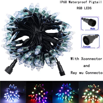 1000pcs DC12V WS2811 12mm Led Pixel String Black 18awg Addressable Dream Color - Image 1 of 4