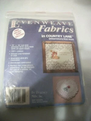 Even Weave Fabrics in Country Lane - Willamsburg Blue Heart - 16" x16" - Image 1 of 4