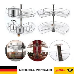 KARUSSELL SCHRANK DREHBODEN ECKSCHRANK KÜCHE TOPF SCHUBLADE 270° Eckdesign DHL - Bild 1 von 12