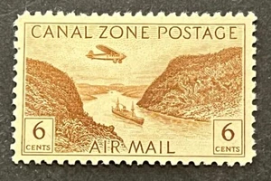 Travelstamps: Canal Zone Stamps Scott #C8, 6 Cent Airmail Issue Mint OG H - Picture 1 of 5