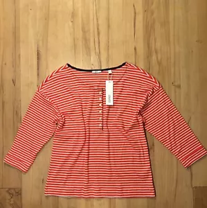 Neu Esprit Weicher Stretch 100% Baumwolle 3/4 Arm Ringel Shirt Gr. XXL Gestreift - Bild 1 von 3