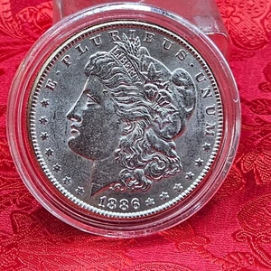 BU Brilliant Uncirculated 1886 Morgan Silver Dollar Collectible Coin Currency Ar - Picture 1 of 7