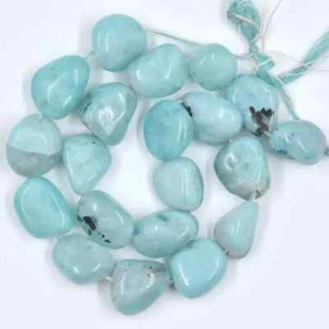LARIMAR RAINBOW MOONSTONE NUGGET FREE SIZE TUMBLE GEMSTONE BEADS 1 STRAND 8"INCH - Picture 1 of 6