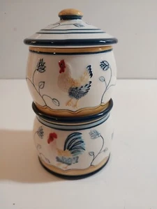 Fitz and Floyd Mirabelle 3 Piece Stacking Canister Set 6 1/2 in Season Salt - Picture 1 of 6