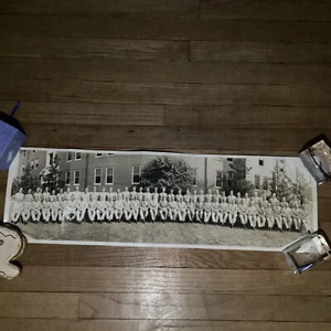1943 WWII Fort Knox Kentucky US Soldiers In Uniform 26x8” Panaromic Picture - Picture 1 of 6