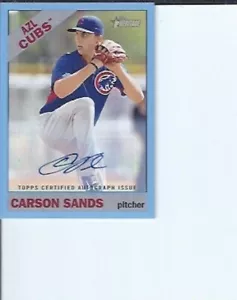 Carson Sands 2015 Topps Heritage Minors Blue Autograph #ed/ 50 - Picture 1 of 1