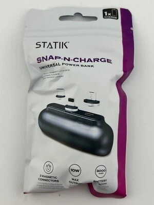 NUEVO Banco de alimentación cargador portátil universal Statik Snap-N-Charge PUP-0373 MAGNÉTICO Foto 1 de 3