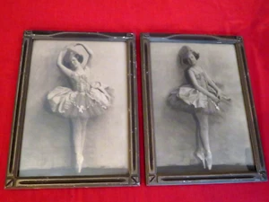 ( 2 ) VINTAGE PHOTOGRAPHS & FRAME, GLASS / YOUNG BALLARINIA / 11.5 X 15.5 - Picture 1 of 17