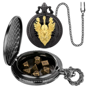 Tiny DND Dice Set with Pocket Watch Case Perfect for Dungeons and Dragons Gifts - Bild 1 von 18