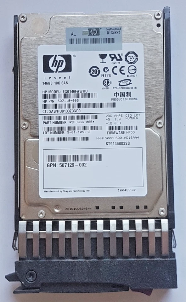 146 GB SAS HP EG0146FAWHU 10000 RPM 16MB HDD 2.5" Disco Rigido Interno + Caddy - Immagine 1 di 1