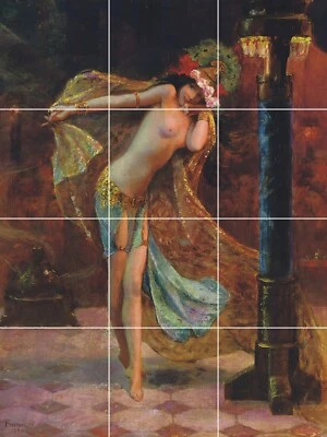 Tile Mural/Mosaic Ceramic Panel of Gaston Bussiere Dance - Bussiere wall print - Image 1 of 4