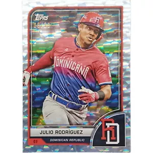 2023 Julio Rodriguez 09/99 Cracked Ice Topps World Baseball Classic 59 DR WBC - Picture 1 of 2