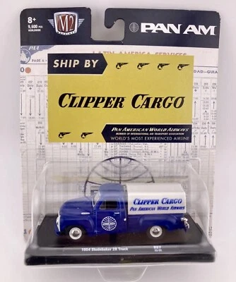 M2 Machines 1:64 Scale Auto Drivers 1954 Studebaker 2R Pickup Truck PAN AM Blue - Image 1 of 4