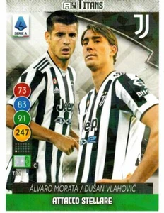 PANINI CALCIATORI ADRENALYN XL TITANS 2022 CARD T81 MORATA - VLAHOVIC (JUVENTUS) - Picture 1 of 2