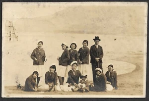 WW2 Japanese Photo Nurse Girls Park  WWII China Manchuria Original 1930s - Picture 1 of 2