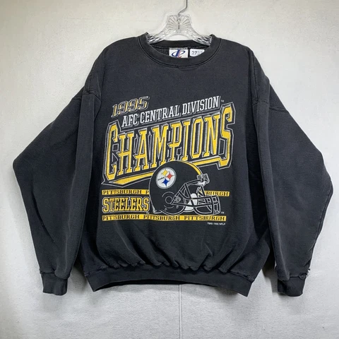 Vintage Pittsburgh Steelers 1995 AFC Champions Sweatshirt Men’s Size XL Made USA Cover