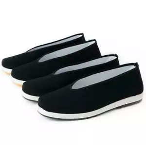 Retro Mens Chinese style Martial Art Kung Fu Cloth Shoes Tai Chi Casual Shoes @ - Picture 1 of 14