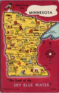 Postcard Greetings Minnesota Sky Blue Water - Picture 1 of 2