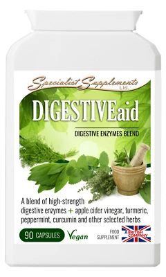 DIGESTIVEaid x 90 V-Caps; Digestive Enzymes Blend; Specialist Supplements