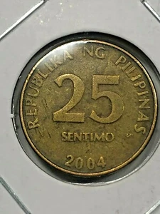 2004 Philippines 25 Sentimo Foreign Coin #574 - Picture 1 of 2
