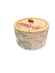 Hola Terra glowing beach stone jar scented candle. Color is as shown. - Picture 1 of 3