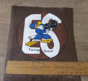 WW2 LEATHER 4th FIGHTER GROUP AIR FORCE PAINTED JACKET PATCH A2 G1 BOMBER FLIGHT - Picture 1 of 3