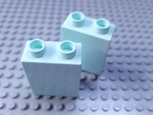 LEGO Nuevo DUPLO Lote de 2 Piezas de Ladrillo de Construcción Luz Aqua 1x2x2 - Imagen 1 de 1