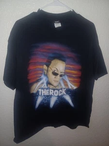 Vintage WWF The Rock Face In Lights Mens XL T-Shirt Wrestling 2000 The Rock.com  - Picture 1 of 13