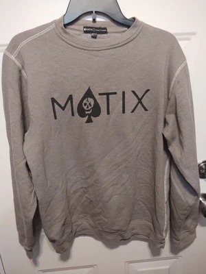 Matix Sweatshirt Men’s L Gray Crew Neck Long Sleeve Logo Pullover Skate Style - Image 1 of 4