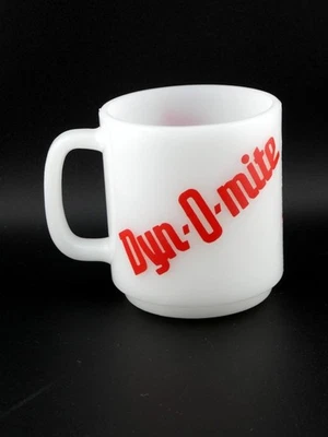 Vintage Glasbake Dyn-O-Mite Glass Mug Good Times JJ MAde in the USA Cup - Image 1 of 4