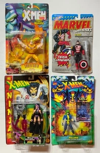 MARVEL SUPER HEROES US AGENT, X MEN PSYLOCKE POLARIS SABERTOOTH TOY BIZ LOTE EC - Imagen 1 de 2