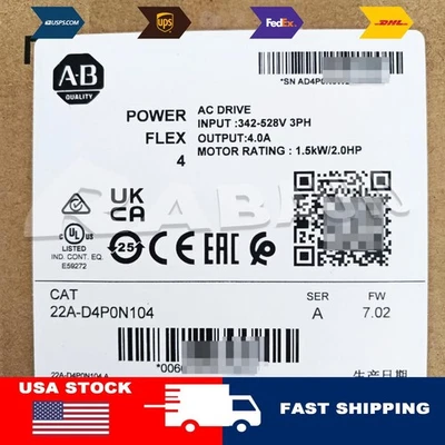 Sealed Allen-Bradley 22A-D4P0N104 SER A POWERFLEX 4 Catalog AC Drive US Free Tax - image 1 of 4