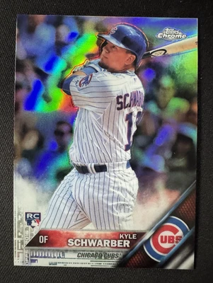 2016 Topps Chrome Kyle Schwarber #166 RC Rookie Refractor - Image 1 of 2