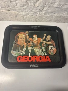Rare Vintage 1980 Coca-Cola GEORGIA National Champs Serviertablett gebraucht - Bild 1 von 14