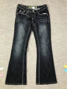 Hydraulic Jeans Womens 7 8 Bootcut Distressed Embroidered Pockets Denim Low Rise - Picture 1 of 13