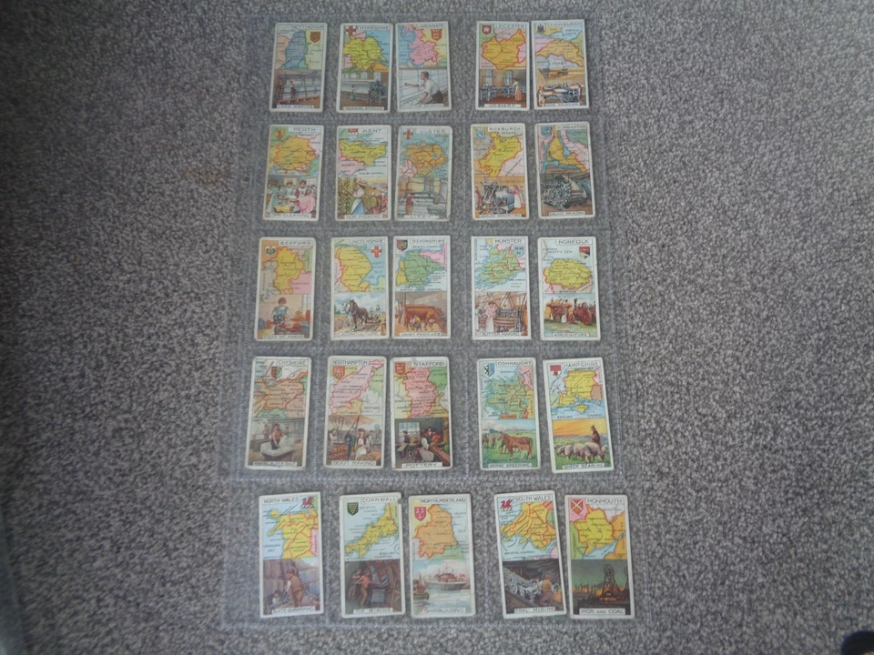 JOHN PLAYER FULL SET- COUNTIES CIGAREETE  (25 CARDS) - Image 1 of 1