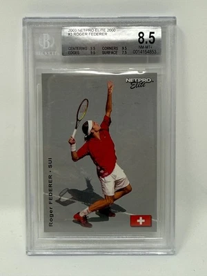 2003 Netpro Elite Tennis #3 Roger Federer RC Rookie 1/2000 BGS 8.5 - Image 1 of 2