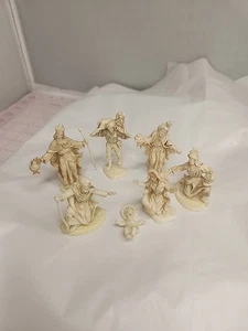 Vintage Mid Century ITALY MGF Ivory Plastic Nativity Set Signed - Picture 1 of 24
